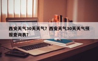 西安天气30天天气？西安天气30天天气预报查询表？