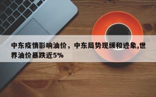 中东疫情影响油价，中东局势现缓和迹象,世界油价暴跌近5%